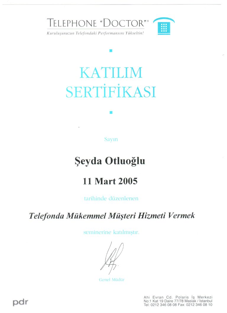 telephone.doctor.11.03.2005.telefonda.mükemmel.müşteri.hizmet.vermek.eğitimi.8.saat